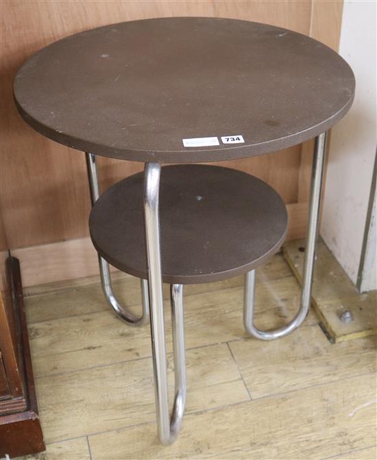 A 2-tier Deco style table, H.72cm